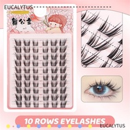 EUCALYTUSSG Manga Eyelash Clusters, Wispy Natural Fairy Lash Clusters, 60/100Pcs D Curl Wet-Look Inv