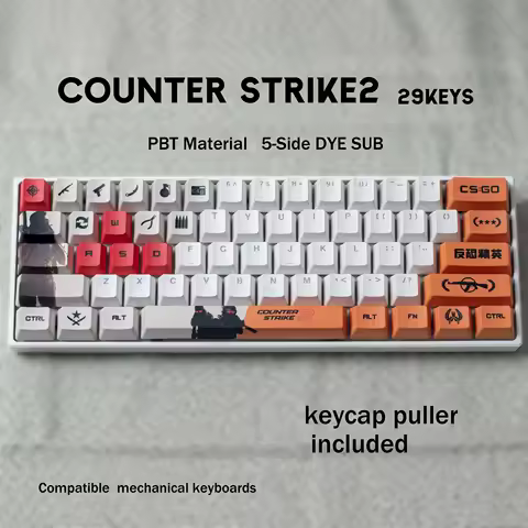 CSGO CS2 Keycaps Set Mechanical Keyboard Compatible 29 Keycaps Set 14 Keycaps Set for Gaming Keyboar