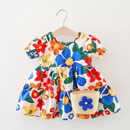 Ootd for Baby Girl 1-2 Years Old Flower Dress with Bag Set Kids Terno for Girls Fashion Infant Clothes Birthday Outfit Summer Hawaiian Style Beach Wear
