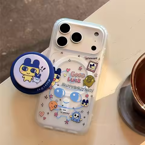 Korean Ins T-Tamagotchi Good Luck Phone Case For Magnetic iPhone 17 16 15 14 13 12 11 Pro Max 14 15 