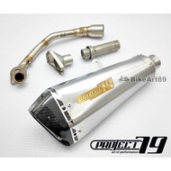 Project79 WMOTO XDV250 Exhaust Stainless Steel Ekzos Full System Tabung Muffler Project 79 Silver Bl