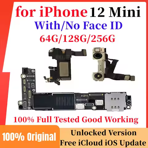 Unlocked Original for iphone 12 Mini Motherboard 5g With Face ID 128gb Clean iCloud Mainboard Suppor