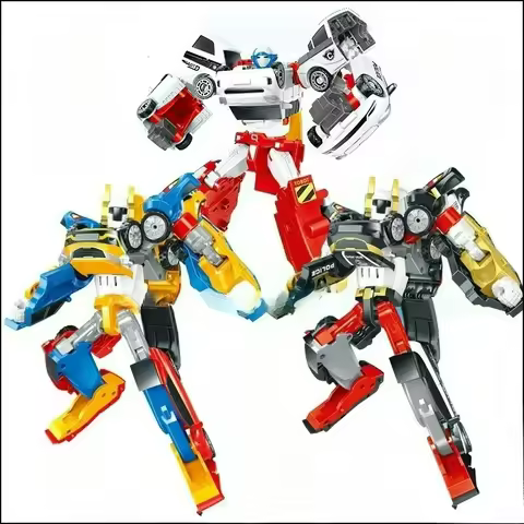 3 In 1 Tobots Transformation Robot Korea 2 In 1 Cartoon Brothers Anime Deformation Car Airplane Toys