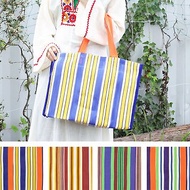 【預訂】印度製 彩色條紋大手提袋