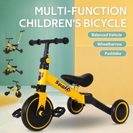 Local Stock 4-in-1 Baby Tricycle With Push Handle Kids Bycycle Stroller Bicycle Toddler Balance Bike