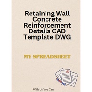Retaining Wall Concrete Reinforcement Details CAD Template DWG