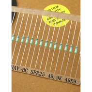 10 VSIHAY-BC 49.9K 49K9 Resistor 1/4W Copper Feet Metal Film SFR2500004992F