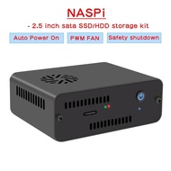 Geekworm NASPi 2.5 inch SATA HDD/SSD NAS Case Storage Kit for Raspberry Pi 4 (Support Max. 9.8mm Thi