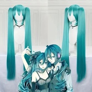 Hatsune Miku Cosplay Wig Aqua Blue Double Ponytail Chemical Fiber Full Head Cover In Stock