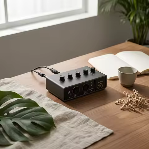 USB Audio Interface Direct Monitor Audio Interface with Phantom Power Mixer with Instrument Input St