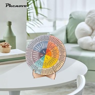 [Phenovo] Feeling Wheel Therapist Gifts Emotion Wheel Chart with Stand Wood Round Mood
