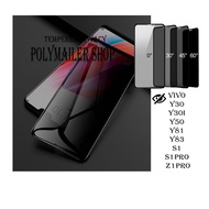 Tempered Glass Privacy Anti Spy Full Glue Vivo y30 Y30I Y31 Y31S y50 y81 y83 s1 z1 s1pro z1pro pro G