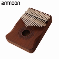 [ammoon]คาลิมบาเครื่องดนตรีเครื่องดนตรีแบบพกพาเปียโนไม้นิ้วโป้งแอฟริกัน17 Keys