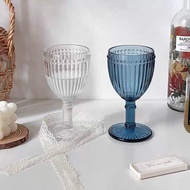 Glassware Water Goblet Juice Wine Glass Relief Champagne Crysta Glass Goblet Line Pattern Style