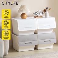 Citylife 35L Stackable Storage Box Front Opening Container Box Thickened Household Large Capacity St
