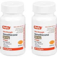 Rugby Ultra Strength Simethicone Gas Relief 180 mg - Maximum Gas Relief for Adults - May Help with S