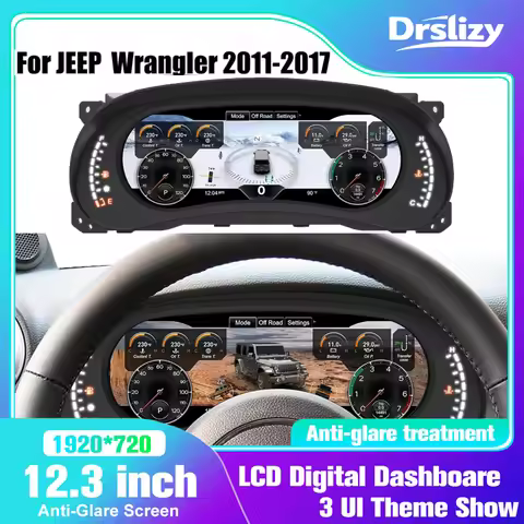 Digital Cluster for Jeep JK 2011-2017 12.3" Speedometer with HD speedometer LCD instrument panel 6+4