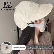 LouisWill หมวกครีมกันแดดสตรีหมวกแก๊ปโผล่สำหรับผู้หญิงหน้ากากสวมหมวกกันแดดสามารถได้สำหรับฤดูร้อน
