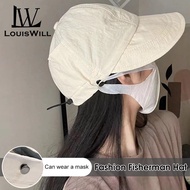 LouisWill Women Peaked Cap Large Brim Summer Fishermans Hat Women Sunscreen Cap Outdoor Urban Sports