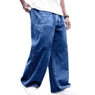 Baggy acid wash stright jeans lelaki baggy jeans kain getah strachable