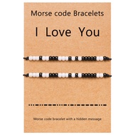 Desimtion Couples Valentines Day Gifts, I Love You Morse Code Bracelet, Gifts for Boyfriend Long Dis