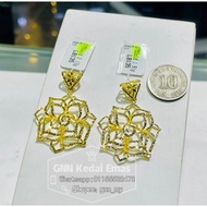 EMAS 375 LOKET BUNGA BESAR ROSE FEYSEN 375GOLD PENDANT
