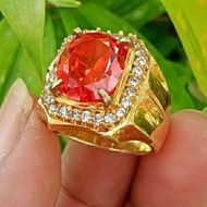 ORANGE SAPPHIRE GEM RING FHOTO/ natural