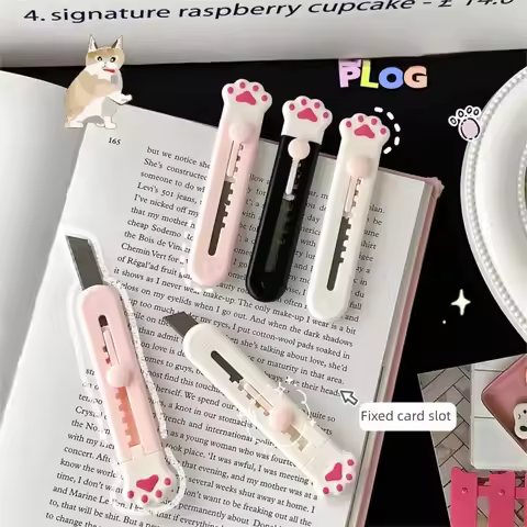 1 Piece Cartoon Cat's Paw Art Cutter Mini Portable Utility Knife Paper Cutting Student Art DIY Tools