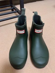 Hunter墨綠色短雨鞋