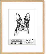 16x20 Picture Frame for Wall, Natural Wood 16 x 20 Photo Frame, 16x20 Poster Frame, 16x20 Frame Matted to 11x14, 16"x20" Wood Frame Art Frame