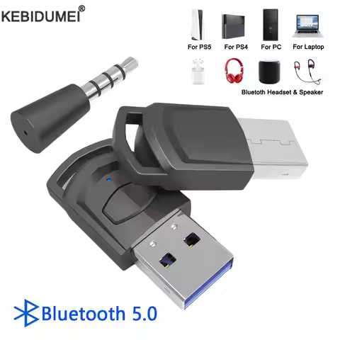 Wireless Headphone Adapter Receiver for Sony PS5/PS4 Game Console PC Gaming Headset Bluetooth 5.0 Au