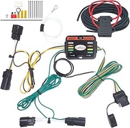 Custom Fit Vehicle Wiring Harness Taillight Converter with 4 Way Flat Trailer Connector, Compatible 