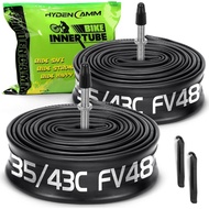 2 Pek Tiub Basikal 700x35C-43C AV48/AV32/FV48mm 700c, Tiub Basikal Jalan Raya Butyl 700C dengan 2 Tu