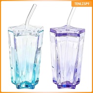 [tenlzsp9] Drinking Glass Birthday Gift Stylish Tea Water Cup Coffee Cup Iced Coffee Glass for Milk 