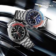 นาฬิกาข้อมือผู้ชาย SEIKO Prospex Speedtimer Solar Chronograph รุ่น SSC911P สีขาว SSC913P สีน้ำเงิน PEPSI SSC915P สีดำ COKE ขนาดตัวเรือน 43.5 มม. ตัวเรือน สาย Stainless สีเงิน