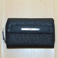 Calvin Klein Ladies Tri-fold Monogram wallet ( black )
