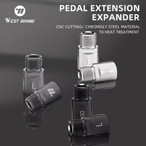 WEST BIKING Bicycle Pedal Extender 20mm Chromoly Steel Pedal Axle Extender Crank Arm Spacer For MTB