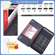 12Pcs/Set Professional Sketch Pencil Set 2H HF HB B 2B 3B 4B 5B 6B 7B 8B Graphite Art Hand-Painted P