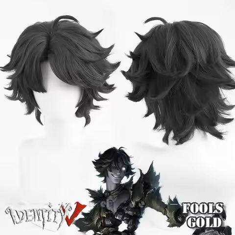 Identity V Fools Gold Norton Campbell Cosplay Wig Infernal Sin Short Black Wavy Hair Wigs For Men Wo
