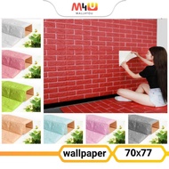 70cm x 77cm🔥SHIP FROM KL🔥Wall Stickers PE Foam 3D WallPaper Brick Waterproof Self Adhesive Wallpaper