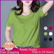 【READY STOCKS】6 Color Women T-shirt Short-sleeved Crew Neck T-shirt Female Summer New Super Value Slim Wild Bottoming T Shirt Murah Baju Budak Perempuan Oversized Plus Size M L XL XXL XXXL XXXXL Plain High Quality Cotton Tee Borong