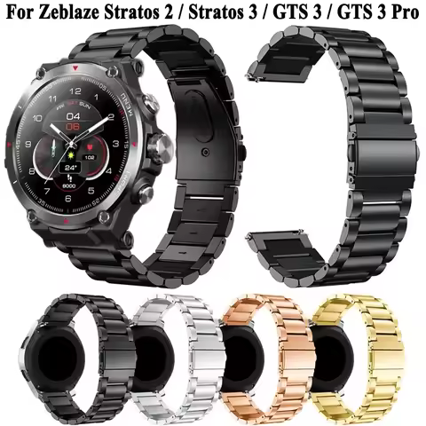 22mm Stainless Steel Band For Zeblaze Stratos 3 2 Strap For Zeblaze GTS GTR2 3 Pro/Btalk 3 Pro/Ares 