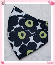 🌸黑色marimekko 花花布口罩🌸防水布料。😊