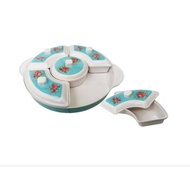 Party Set Motif Sekat 5 Premium Melamin Onyx 14" Prasmanan Set Wadah Tempat Penyajian Sayur Lauk Mak