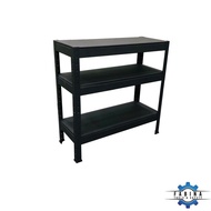 Kệ thấp 3 tầng tấm thép 81cm đen FABINA