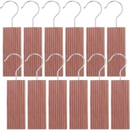 12 Pcs Cedar Blocks with 12 Hook Hanger Red Cedar Hang Ups for Clothes Storage Natural Aromatic Ceda