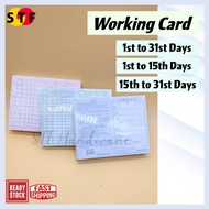Working Card Kong Card/ Work Card/ Worker Card/ 1 - 31 days 1.15 days/ 16 - 31 days/