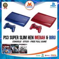 PS3 SUPER SLIM MERAH BIRU  FREE GAME 160GB 500GB GARANSI 2 Tahun