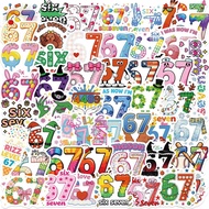 50pcs Creative Cartoon Number 6-7 Sticker Decorations DIY Kids Gifts Early Education Number Stickers