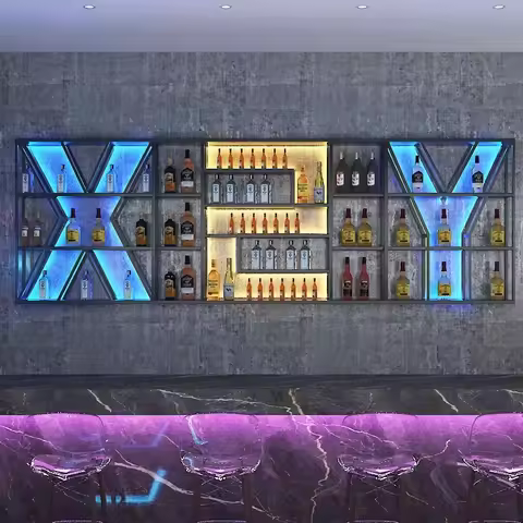Liquor Storage Bottle Wall Showcase Drinks Cabinet Industrial Bar Bar Wine Stand Restaurant Equipmen